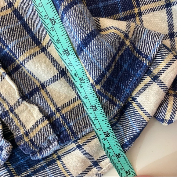 VTG Plaid Dad Flannel Shirt Blue Oversized L - Picture 9 of 11